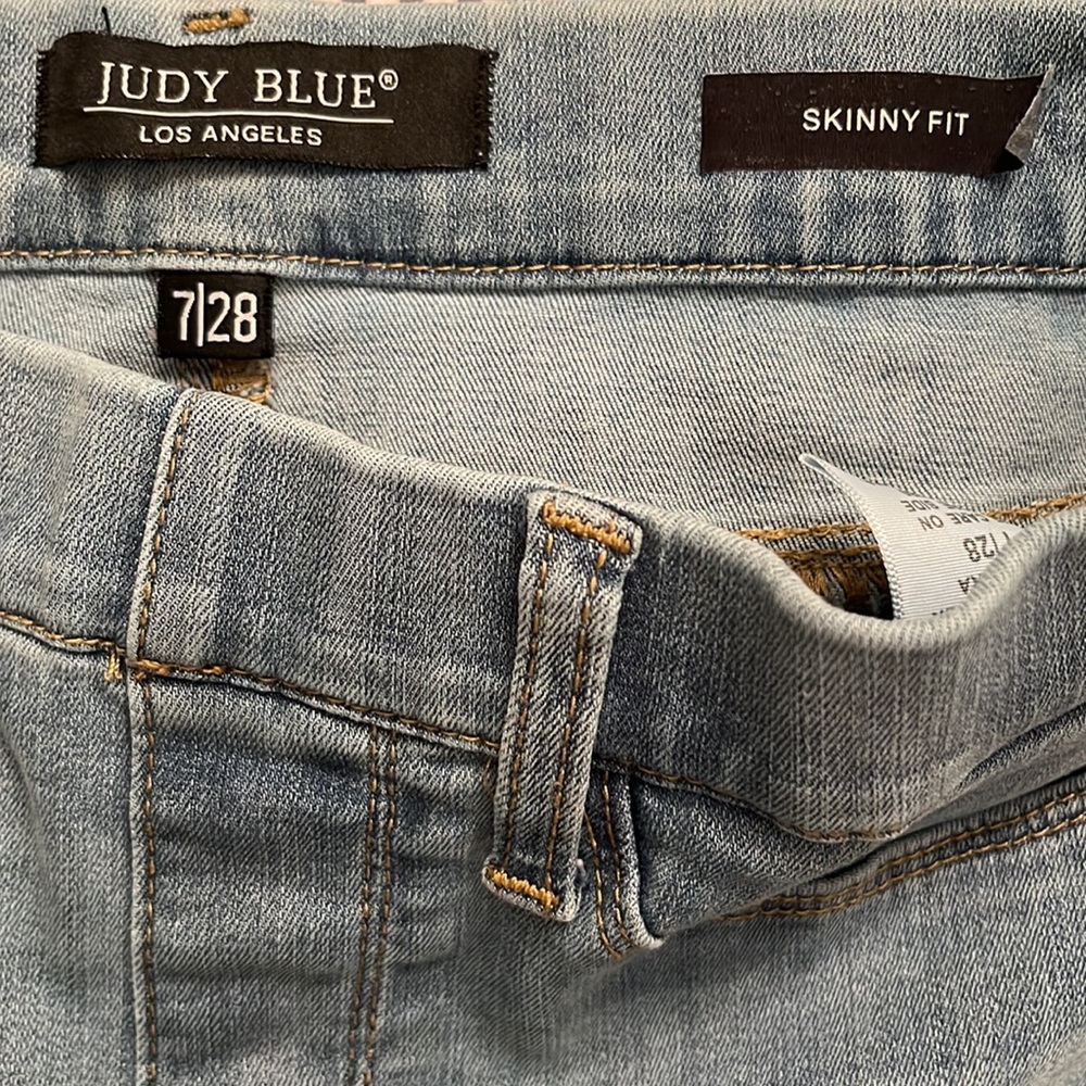 Judy Blue Women’s Kathy Mid Rise Light Wash Pull On Skinny‎ Fit Jeggings Sz 7/28 - Picture 7 of 11